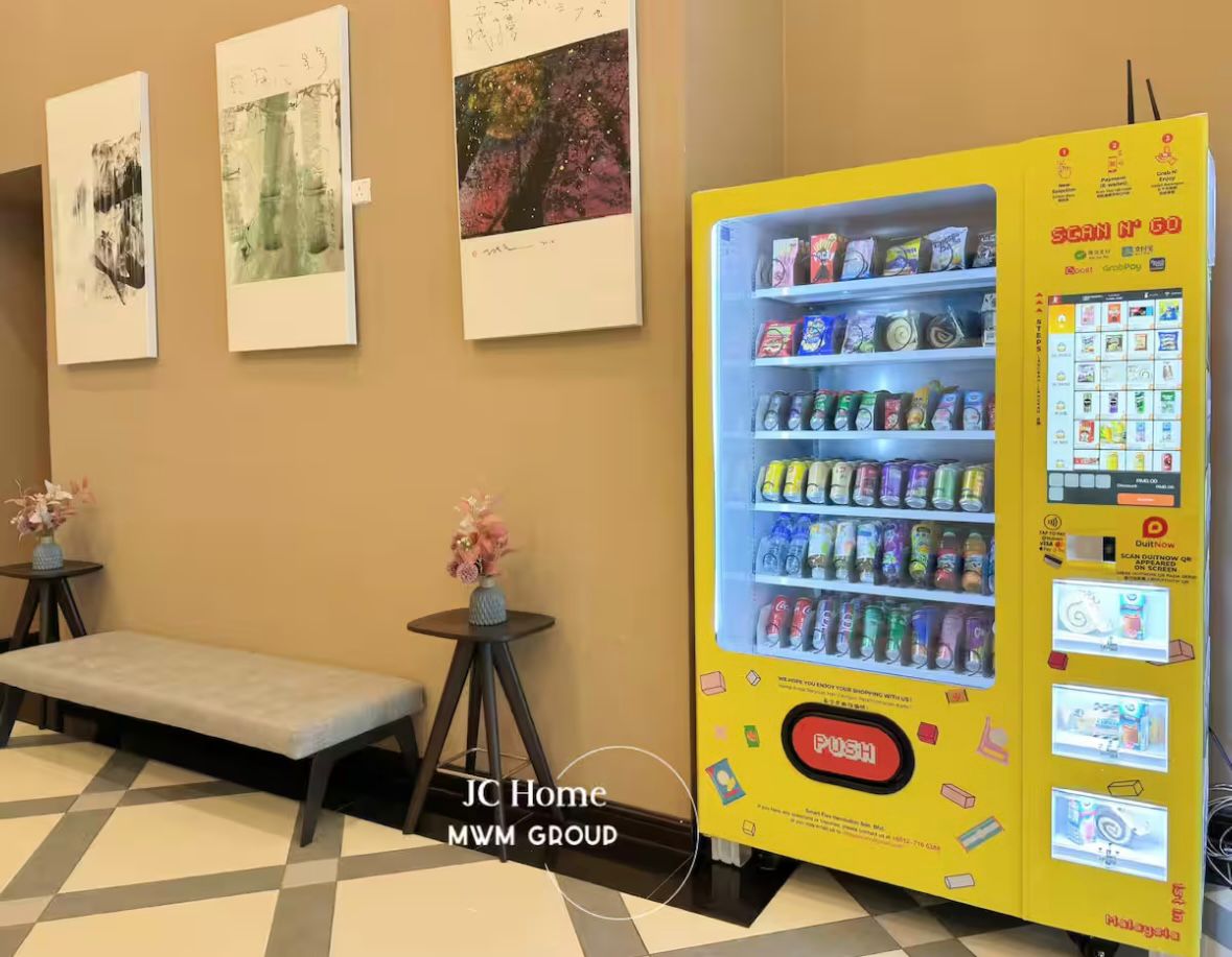 Vending machine and lobby seating