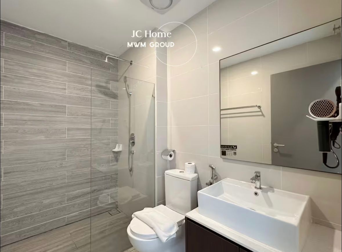Modern bathroom with shower